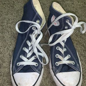 navy high top converse